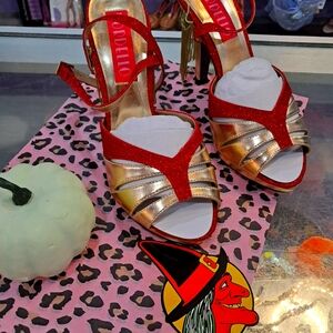 Bordello gold and red heels